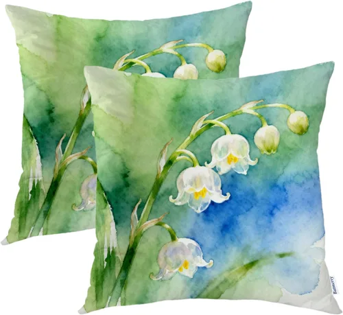 Vista 20 de Batmerry Autumn Maple Leaves Throw Pillow Covers, red Fall Orange Leaves Decorative Pillow Covers Digital Printing Blended for Couch Sofa Bed