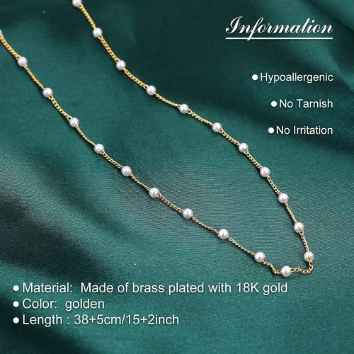 Vista 6 de Gold Dainty Choker Necklace for Women, 14k Golden Plated Satellite Bead Star CZ Cross Choker Thin Trendy Layering Discs Paperclip Necklaces
