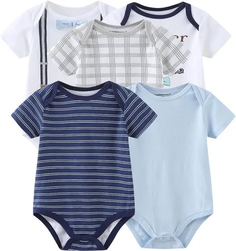 Vista 37 de Kiddiezoom Mameluco unisex de algodón de una pieza para bebé recién nacido, 5