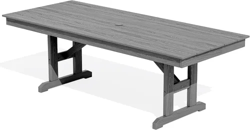 Vista 19 de SERWALL Outdoor 84" HDPE Rectangular Dining Table for 6-8,All-Weather,Aruba