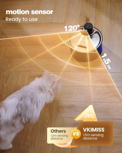 Vista 5 de Fuente de Agua Inalámbrica para Gatos Sin Cable: Fuente para Gatos Operada por Batería - Dispensador Automático de Agua para Mascotas de 108oz/3.2L