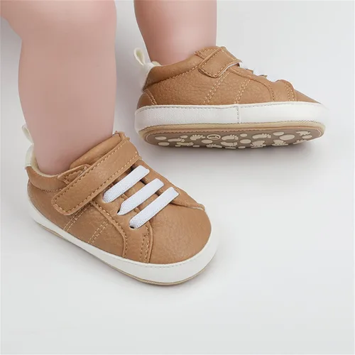 Vista 3 de SOFMUO Zapatos deportivos de piel sintética para bebés, niños y niñas, con suela de goma suave, mocasines Oxford para recién nacidos