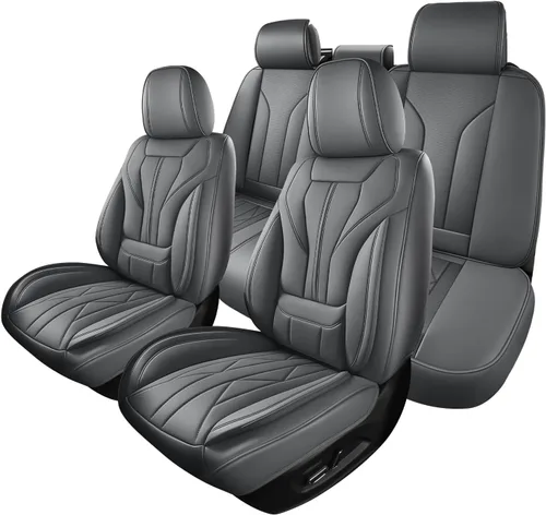 Vista 27 de HChengkikz - Fundas de asiento de automóvil, transpirables e impermeables de piel sintética para automóviles, funda de asiento universal