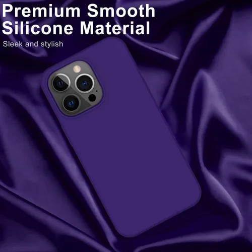 Vista 3 de DEENAKIN Funda compatible con iPhone 14 Pro Max con protector de pantalla, funda de goma de silicona suave para mujeres, niñas, mujeres y niñas