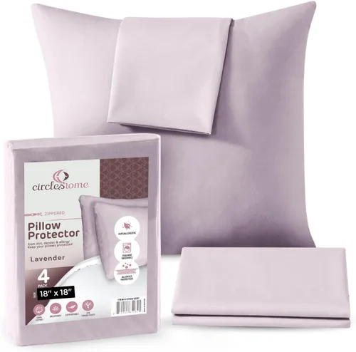 Vista 47 de CIRCLESHOME Protectores de almohada europeos – Fundas de almohada 100% algodón transpirable – Fundas de almohada cuadradas de 26 x 26 pulgadas