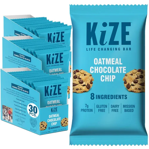 Vista 15 de KiZE Energy Bars - Barras energéticas de reemplazo de comidas con alto contenido de proteínas, a base de mantequilla de almendras, sin gluten, sin