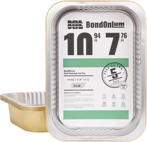 Vista 12 de Bandejas de papel de aluminio de BondOnLum, bandejas de aluminio resistentes, bandejas de aluminio desechables, bandejas de papel de aluminio