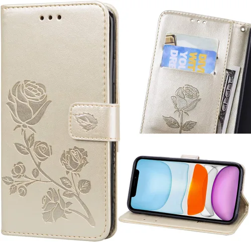 Vista 10 de Funda para iPhone 11 Pro Max para mujer, funda para iPhone 11 Pro Max con tarjetero y soporte de cuero magnético, funda compatible con iPhone 11 Pro