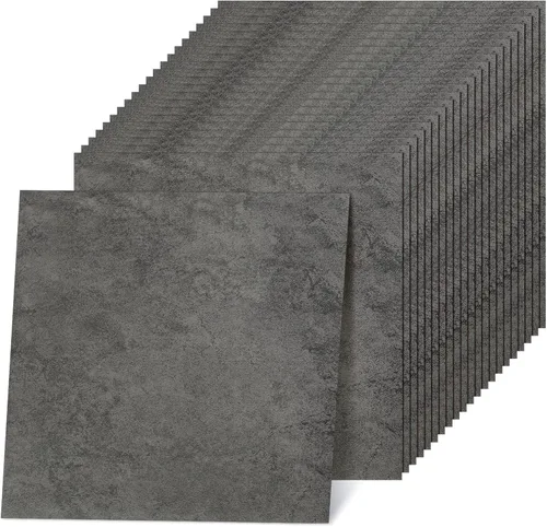 Vista 13 de Spiareal 48 piezas de azulejos de despegar y pegar para el suelo de vinilo de 12 x 12 pulgadas, autoadhesivos, impermeables, de bricolaje para baño