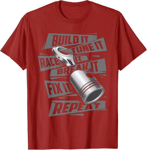 Vista 67 de Build It Tune It Race It Break It - Camiseta para entusiastas de los coches de carreras, talla S Negro