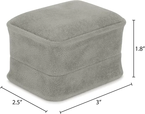 Vista 4 de Allure - Caja de lujo para anillo de gamuza con doble ranura para anillo, elegante funda para anillo de diamantes, con interior de terciopelo gris