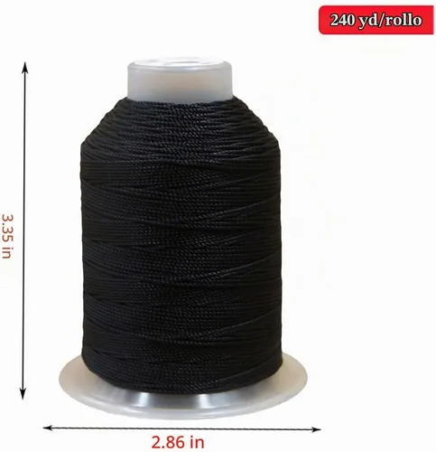 Vista 2 de Cuerda de seda torcida de poliéster de 0.039 in, 240 yardas, hilo de 3 capas para manualidades, macramé, colgantes, joyas, pulseras de la amistad