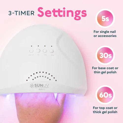 Vista 3 de SUNUV Lámpara de uñas LED UV, luz de gel para esmalte de uñas, secadora UV SUNONE blanco Professional Fast Curing Lamp for All Gel Polishes, 3