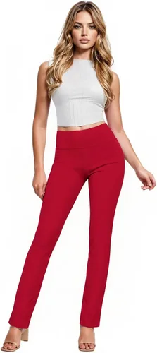 Vista 16 de Hybrid & Company - Pantalones de oficina Millennium ajustados con corte para bota para mujer 10768-negroblanco