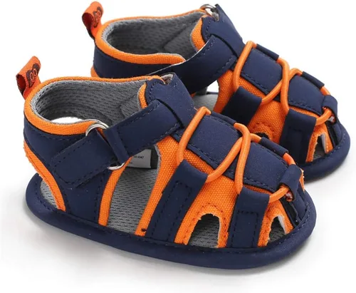 Vista 6 de HsdsBebe Sandalias de playa de verano para bebés, niños y niñas, transpirables, atléticas, antideslizantes, suela suave, zapatos de cuna para recién