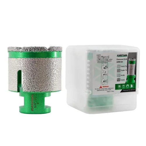 Vista 7 de Broca de núcleo de diamante – Broca de diamante para fresado de dedo de diámetro de 2 x 58 – 11 pulgadas, rosca para agrandar, dar forma a bisel
