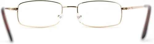 Vista 3 de SA106 Lentes transparentes con borde ovalado extra estrecho de metal redondo retro vintage