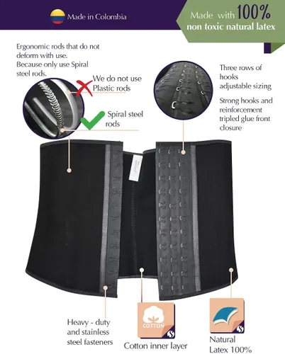 Vista 8 de Siluet Colombian Waist Trainer for Women F20NF21 100% Natural Latex Underbust Waist Corsets Waist Cincher