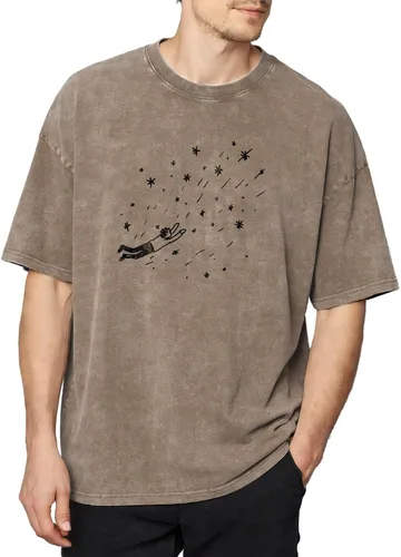 Vista 8 de domirica Camisetas gráficas para hombre, 100 % algodón lavado, manga corta, cuello redondo, Y2K, tallas grandes y altas, camisetas de verano 2026