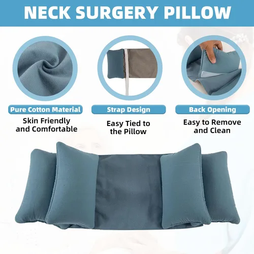 Vista 3 de Almohada estabilizadora de cuña para el cuello para dormir para mantener la cabeza recta, almohadas de posición de cabeza de cuña para ancianos