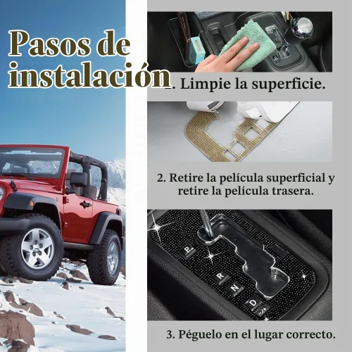 Vista 5 de HAOBO Bling Cubierta del Marco de la Caja de Cambios Adhesivo Decorativo, Cubierta del Panel de Cambios, Adhesivo Decorativo del Panel de Cambios