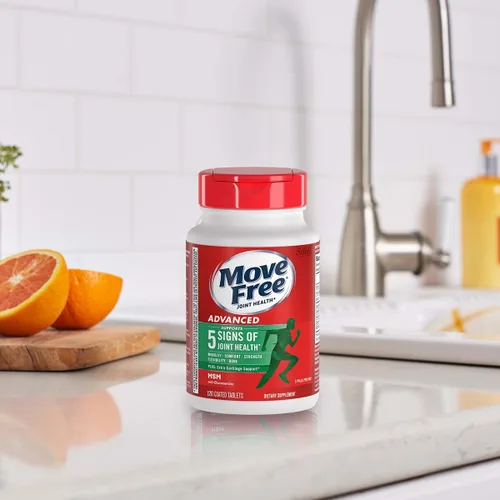 Vista 9 de Move Free Suplemento avanzado de apoyo articular MSM de glucosamina condroitina, apoya la movilidad, comodidad, fuerza, flexibilidad y hueso, 120