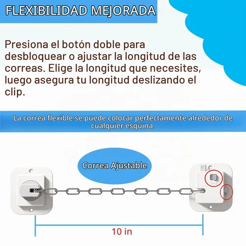 Vista 4 de YEYA - Anclaje para muebles antipunta sin taladro, ajustable de 10 pulgadas, paquete de 2