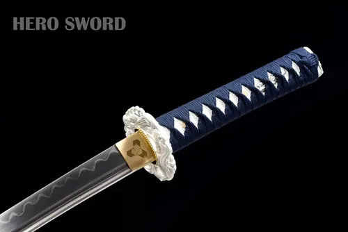 Vista 7 de Clay Tempered Katana T10 Clay Juego de 2 piezas-koi Theme Japanese Samurai Swords Set Real Hamon Razor Sharp Full Tang Arma listo para combate