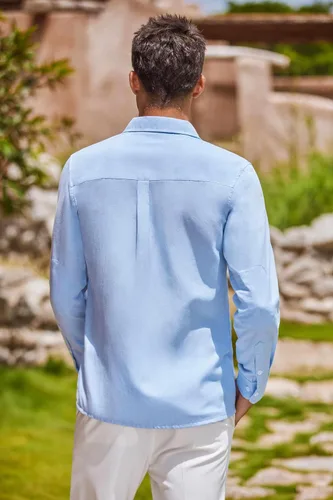 Vista 54 de COOFANDY Camisa Oxford de manga larga con botones para hombre, camisas de vestir de ajuste regular