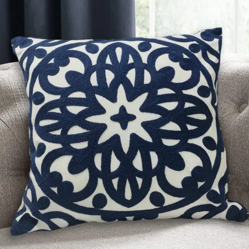 Vista 50 de Alysheer Funda de almohada decorativa bordada de 18 x 18 pulgadas, acogedora y fresca funda de cojín bohemia con diseño de mandala chic de punto