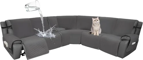 Vista 57 de Fundas de terciopelo 10% impermeables para sofá modular reclinable en forma de L, 1 pieza, fundas acolchadas para sofá reclinable esquinero, juego