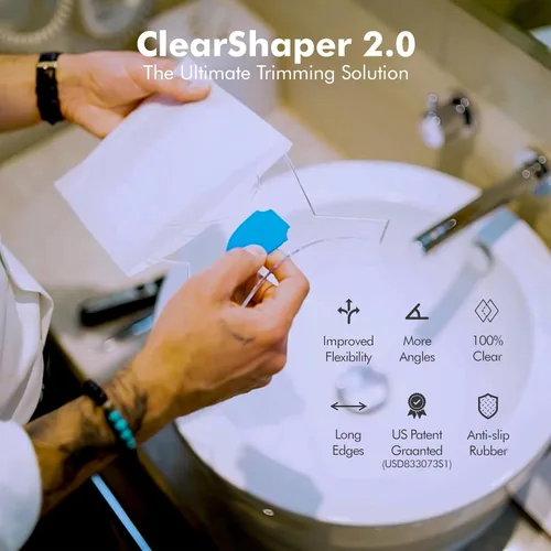 Vista 6 de Aberlite ClearShaper 3.0 - Kit moldeador de barba con dos lápices de barbero - Herramienta de moldeado premium - 100% transparente Muchos estilos