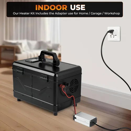Vista 9 de Calentador diésel 12V/24V/110V 8KW portátil Caja de herramientas Diesel Calentador de estacionamiento con APP Control remoto y cargador Pantalla LCD