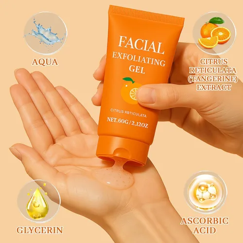 Vista 3 de Gel exfoliante facial, exfoliante hidratante de limpieza profunda con fórmula vegetal natural, rejuvenecimiento de la piel, exfoliante purificador