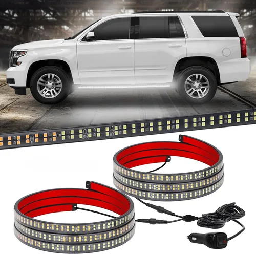 Vista 17 de XRIDONSEN - 2 luces estroboscópicas de 60 pulgadas para estribo, color ámbar, luces de emergencia 720 LED Exterior Flashing Warning Hazard Caution