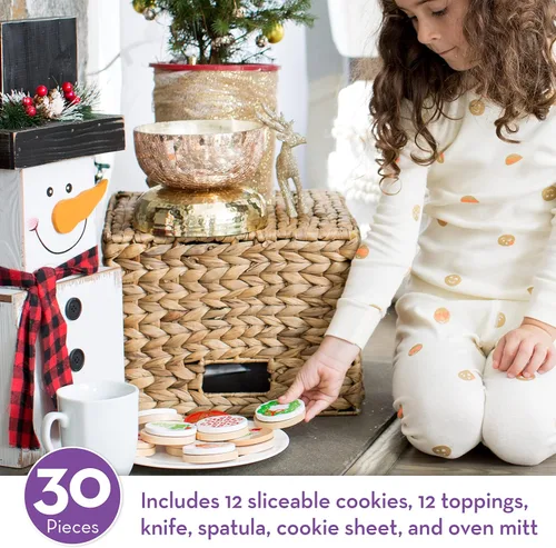 Vista 9 de Melissa & Doug, juego para cortar y hornear galletas de Navidad de madera