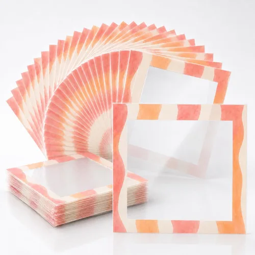 Vista 11 de 30 PCS Reusable Diamond Painting Release Paper Premium Frame Film Paper Watercolor Dots - Pink & Sky Blue