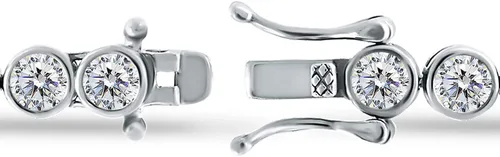 Vista 2 de Pulsera de tenis de plata de ley 925 con circonita cúbica de 0.157 in de corte redondo en bisel de 7.5 in