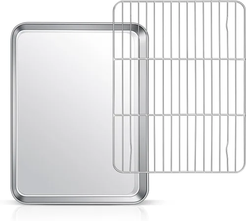 Vista 10 de Bandeja para hornear de 9 pulgadas con estante, bandeja para horno