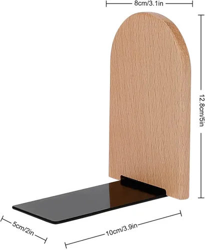 Vista 4 de Husky Puppy Kawaii - Sujetalibros decorativos de madera para estantes, habitación de los niños, oficina, hogar, libros, DVD, 1 par/2 piezas