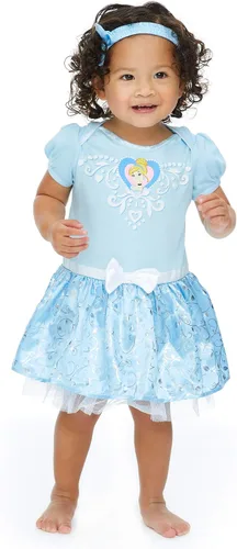 Vista 4 de Disney Princess Ariel Cinderella Belle Baby Girls Dress and Headband Newborn to Infant