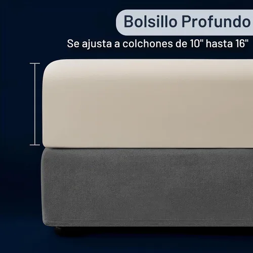 Vista 4 de Casual Living Juego de sábanas tamaño individual, microfibra refrescante, 3 piezas, color beige