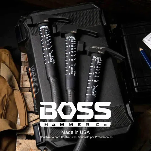 Vista 8 de Boss Hammer Martillo de acero 4340 de 18 onzas, mango polivinílico