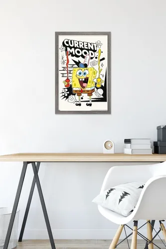 Vista 6 de Trends International Nickelodeon Bob Esponja - Póster de pared de humor actual, 22.4 pulgadas de largo x 14.7 pulgadas, versión enmarcada de madera