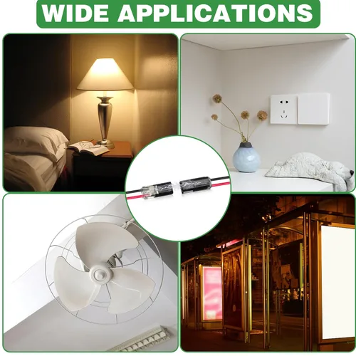 Vista 6 de 20 piezas conectores enchufables de doble cable, conectores de tira de luz LED, 2 pines, conectores de tira de luces LED, conector de cable de bajo