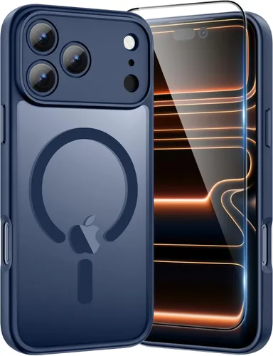 Vista 9 de Funda magnética para iPhone 17 con protector de pantalla, protección completa de la cámara, compatible con MagSafe, delgada, translúcida, mate, a