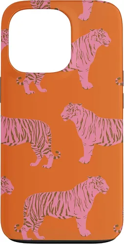 Vista 10 de Funda para iPhone 17 con diseño de tigre rosa y naranja