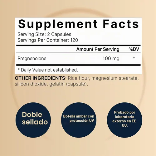Vista 2 de NatureBell Pregnenolone 100 mg, 240 cápsulas 99% de pureza, grado micronizado para una mayor absorción, a base de plantas, precursor natural