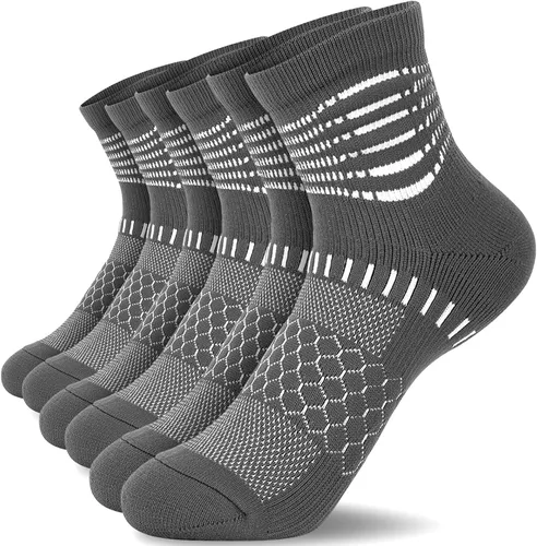 Vista 13 de IRAMY Calcetines de compresión de tobillo Coolmax para mujeres y hombres, calcetines que absorben la humedad, alivio de la fascitis plantar, 3/5