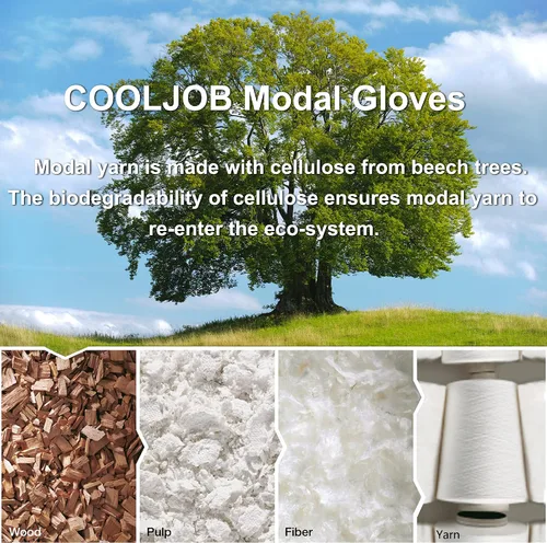 Vista 3 de COOLJOB 2 pares de guantes de trabajo para niños pequeños de Modal, edades 2-5, guantes de jardinería para niños con revestimiento de goma, ultra